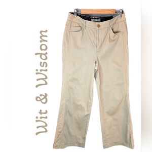 Wit & Wisdom "AB"Solution Skyrise Pants Sz 12 Beige High Rise Wide Leg Casual